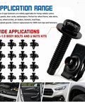 Shop Tough 100 Piece Auto Bolt And U Nut Kit With Pro Grade M6 1.0 Hex Head Screws and U nuts for automotive repairs