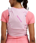 Rear view of Pinnacle Pro 6L Women's Hydration Vest With Second Skin Fit In Light Pink Fuchsia showing design and fit