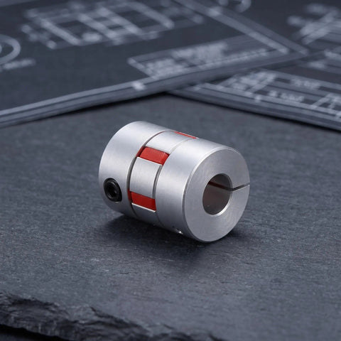Built To Last High Precision Flexible Coupling 4-16mm Bore For Packaging Machinery Aluminum Alloy Body With Solid Insert Ideal For Stepper Motor And Transmission Systems, side view