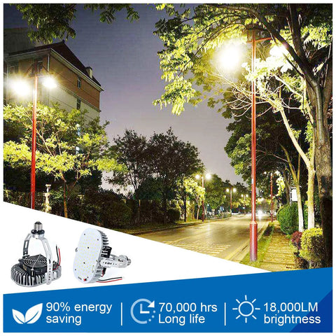 150W LED Retrofit Kit Workhorse For Street Lights And High Bays 5000K Cool White 18000 Lumens installed on street lights