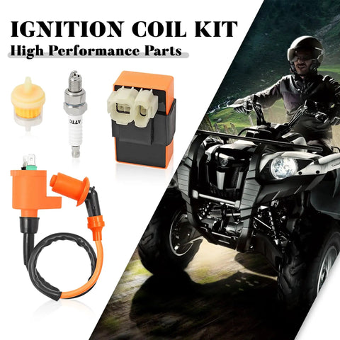 Ignition Coil Kit With 6 Pin AC CDI Box Spark Plug And Oil Filter For 50cc 125cc 150cc 4 Stroke Scooters ATVs Go Karts