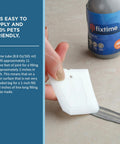Person applying premixed fast dry gray silicone tile repair kit with caulk filler and sealer for cracked bathroom kitchen and floor tiles 225g 8 oz DIY friendly for gaps and water leaks using a spreading tool.