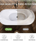 Top view of 59 Inch Acrylic Freestanding Bathtub Glossy White Deep Ergonomic Soaking Tub showcasing high-quality finish.