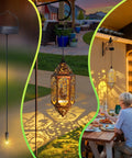 600mAh Solar Light Replacement Top for Outdoor Lanterns illuminating garden dinner with waterproof LED lights