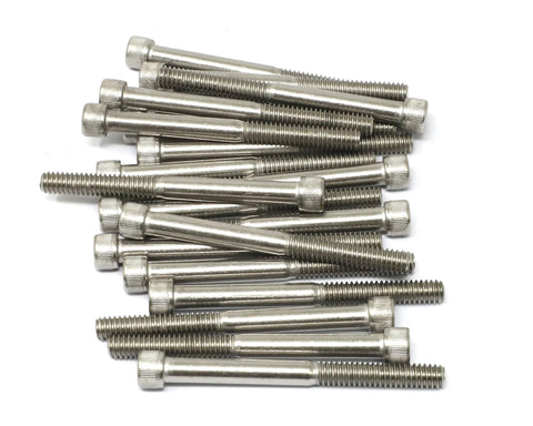 20 pcs 1/4-20 x 2-1/2 in stainless steel 304 hex socket head cap screws, partially threaded.