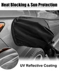 Heavy Duty EV Charger Plug Cover Waterproof Outdoor Electric Vehicle Port Cap Snap Back on a car with UV reflective coating.