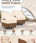 Outdoor Swivel Lounge Chair Cover 2 Pack Heavy Duty 600D Waterproof Patio Furniture Covers demonstrated on swivel chairs