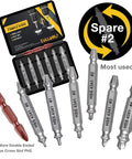 Damaged Screw Extractor Set For Stripped Screws And Bolts 6 Piece High Speed Steel Drill Bit Tools, open case with bits