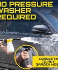 Car Wash Foam Gun And Foam Cannon For Garden Hose Scratch Free Suds Sprayer For Hassle Free Home Wash Snow Foaming Blaster being used