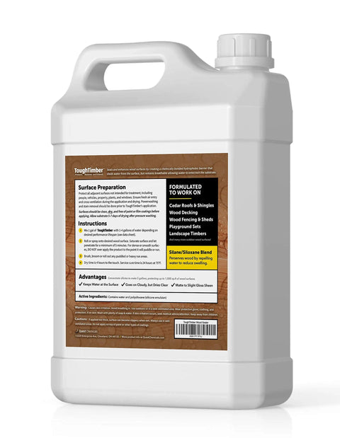 Porous Wood Waterproof Sealer For Decks And Cedar Roofs 1 gal concentrate silane siloxane blend with label instructions.