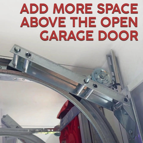 Low Headroom Quick Turn Top Brackets 2 Pack for Garage Doors with 4 Steel Rollers installed on door