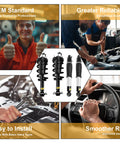 Cadillac Escalade ESV front and rear shock absorber strut assemblies with Magne Ride for 2015 to 2020 models in automotive setting