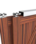 Heavy Duty Double Bypass Sliding Closet Door Track Kit Hardware For 48 Inch (4 Foot) Aluminum Alloy Pocket Door Rail Set, installed