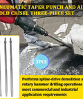 3 Pack Pneumatic Taper Punch And Air Cold Chisel Set For Air Hammer Tools used in concrete demolition work