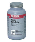 Front view of Loctite Nickel Anti-Seize 8 oz bottle; gray container with red label