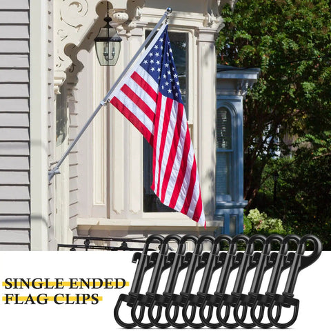 Top Tier Badass Rugged Zinc Alloy Swivel Trigger Snaps 2.67 Inch Single Sided Clips One Hand Quick Release Carabiner For Camera Bag Lanyard And Everyday Carry 10 Pack with flag