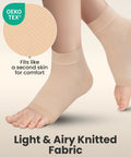 Open Toe Ankle Compression Sleeve For Everyday Relief 20 To 30mmHg 1 Pair Arch Support Plantar Fasciitis Relief Swelling Beige