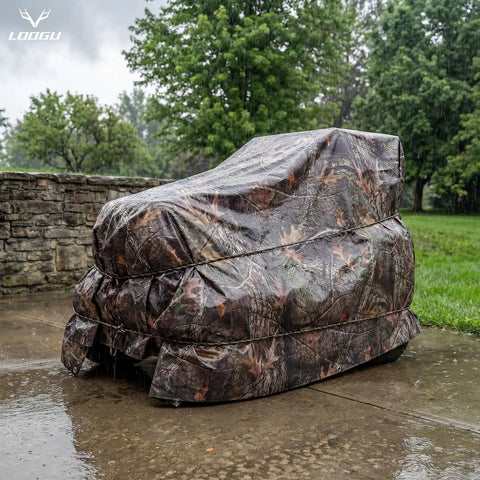 Heavy Duty Waterproof Tarp With Bionic Tree Camo Multi Purpose Poly Cover 8 Mil Thick 10 By 16 Feet For Equipment Machinery Construction Painting And Outdoor Projects covering patio furniture in rain