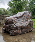 Outdoor furniture covered with Heavy Duty Waterproof Tarp With Bionic Tree Camo Pattern, Multi Purpose Poly Cover 10 Mil Thick