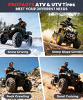 ATVs showcasing All Terrain 19x7-8 ATV Tires Set for Quad UTV Go Kart Off Road Tubeless 4 Ply 2 Pack 19x7-8 Size