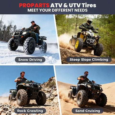 ATVs showcasing All Terrain 19x7-8 ATV Tires Set for Quad UTV Go Kart Off Road Tubeless 4 Ply 2 Pack 19x7-8 Size