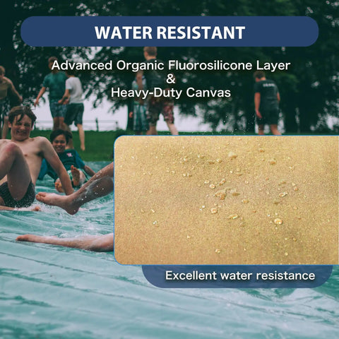 Durable Tough As Nails Canvas Tarps 6x8 Feet Waterproof Tarpaulins with Aluminum Grommets detail with water on surface
