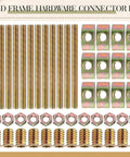 12 Piece M8x80mm Threaded Rod Kit For Wardrobe And Office Desk Setup laid out with connectors and hardware included.