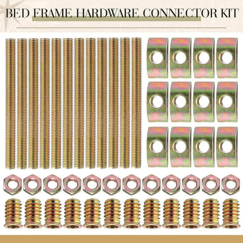 12 Piece M8x80mm Threaded Rod Kit For Wardrobe And Office Desk Setup laid out with connectors and hardware included.