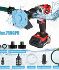 Heavy Duty Hand Drill Pump Moving 750 Gph Water Transfer Loads with robust suction tubing and adapters for flooding cleanup.