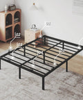 Heavy Duty Non Slip Mattress Grippers For Metal Bed Frame on a black metal bed frame, showcasing adjustable brackets for stability.