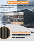 14x12 Ft Metal Outdoor Storage Shed With Lockable Door And Sloped Roof For Heavy Duty Weatherproof Galvanized Steel Construction