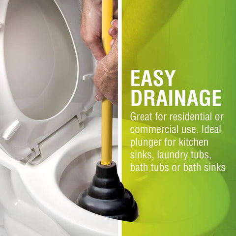 Heavy Duty Drain Plunger With Double Thrust Rubber Cup And Wood Flange used in toilet for easy drainage