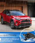 Heavy Duty CCS1 To Chademo EV Charger Adapter Featuring No Sweat Waterproof Build And Straight Up 1000V DC Fast Charging Power For Japanese Electric Cars Rolling Out used on red vehicle during rain.