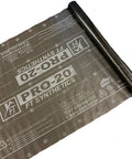 Heavy Duty Synthetic Roof Underlayment Single Roll Pro-20, 42x286 inches, waterproof membrane for easy roof installation.