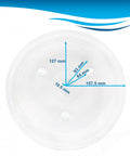 Top view of 12-3/8 Inch Glass Microwave Turntable Tray Replacement Fits GE General Electric Hamilton Beach Frigidaire Emerson