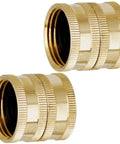 Heavy Duty Brass Garden Hose Adapter 3/4 Inch Dual Swivel Male To Male To Double Female, 2-pack brass hose connectors