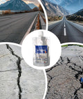Heavy Duty Waterproof Roof Sealant Liquid Coating For Exterior Leaks Concrete Cracks Long Lasting No Fuss All Purpose Sealant For Rv Boat And Home in a bottle with cracked roads.