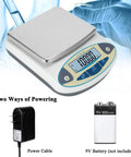 High Precision Digital Lab Balance 0.01g Accuracy, 5000g Capacity with LCD display and power options