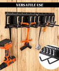 4 Pack E Track Double J Hooks Heavy Duty Steel Tool Hangers For Trailers Trucks And Garages Keep Shovels Cables Bags And Gear Off The Floor Easy Access Storage And Organization, black steel wall rack with tools