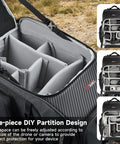 40L Outdoor Drone Backpack With DIY One Piece Partition Ultra Roomy Space For 2 To 3 Drones Or Cameras open view