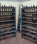 Beefy Heavy Duty Tool Holder Rack For Machining Shops And Garages With Eight Row CAT40 Organizer And Parts Box All Steel Construction