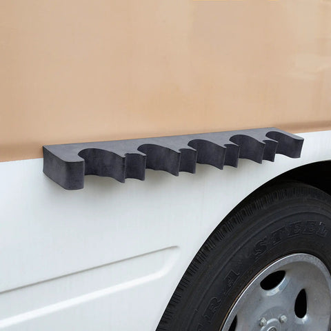 Close-up of Two Pack Gun Rack for Safe Storage and Quick Access Rifle and Shotgun Holder in Cabinet Upright Rest with Foam Padding and Magnetic Strip