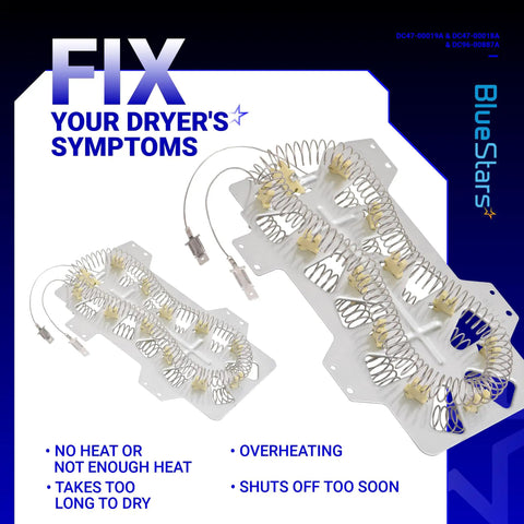 Samsung Dryer Heating Element Kit With Thermostat And Thermal Fuse Bracket 5300W 240V Replacement For DV42H5200EW A3 DV45H7000EW A2