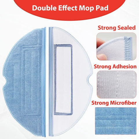 Double effect mop pad from 22 Pack Replacement Accessories Kit For S7 Series Vacuum Cleaner, strong microfiber, sealed edge