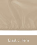 Elastic hem detail of Classic Outdoor Chair Cover For Patio, Dining And Lounge Chairs, weather-resistant tan material.