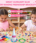 Children using Bracelet Glue For Elastic String Keeps Knots Tied Right And Prevents White Residue For Clay Beads And Bracelets 0.8mm Elastic Cord Included Ideal Bracelet Making Kit.