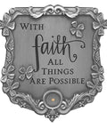 Faith All Things Are Possible Car Visor Clip Gray Metal Safety Reminder for Believers and Road Trippers