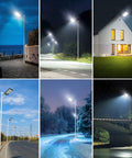 Beast Bright 3200W Solar Street Light illuminating parking lots, roads, and gardens, showcasing IP66 waterproof outdoor security flood light