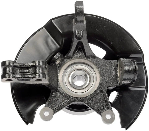 Rugged Front Right Wheel Bearing And Hub Assembly Loaded Knuckle for 2003 2004 Honda Pilot, black metal, front view.
