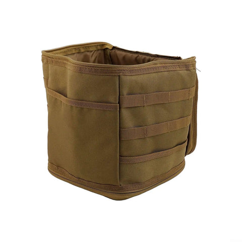 Heavy Duty Outdoor Camping Storage Bag Portable Polyester Organizer For Gas Stoves Pots And Gear Spacious Travel Case Khaki with pockets